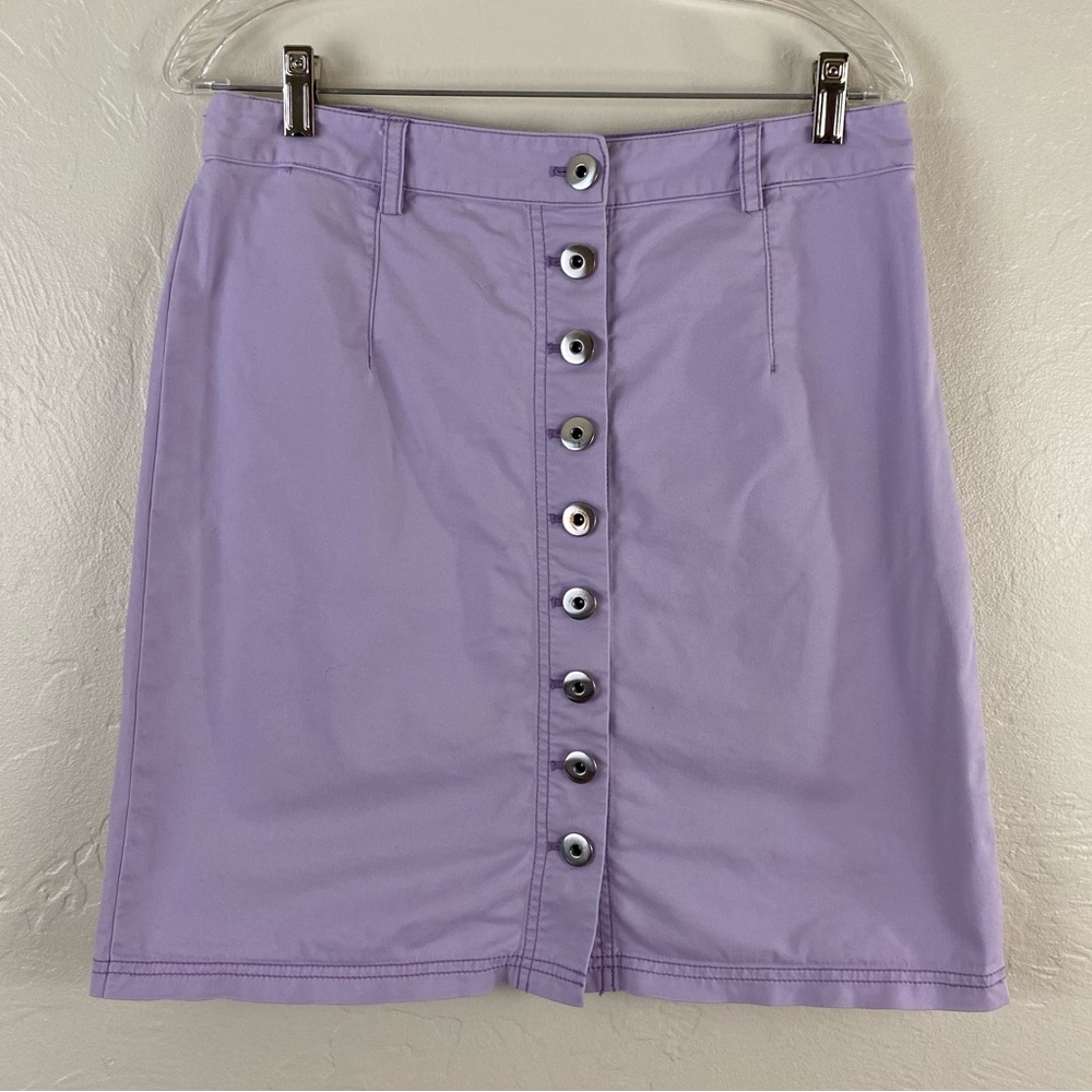 Lilac Button-Front Mini Skirt - Women
